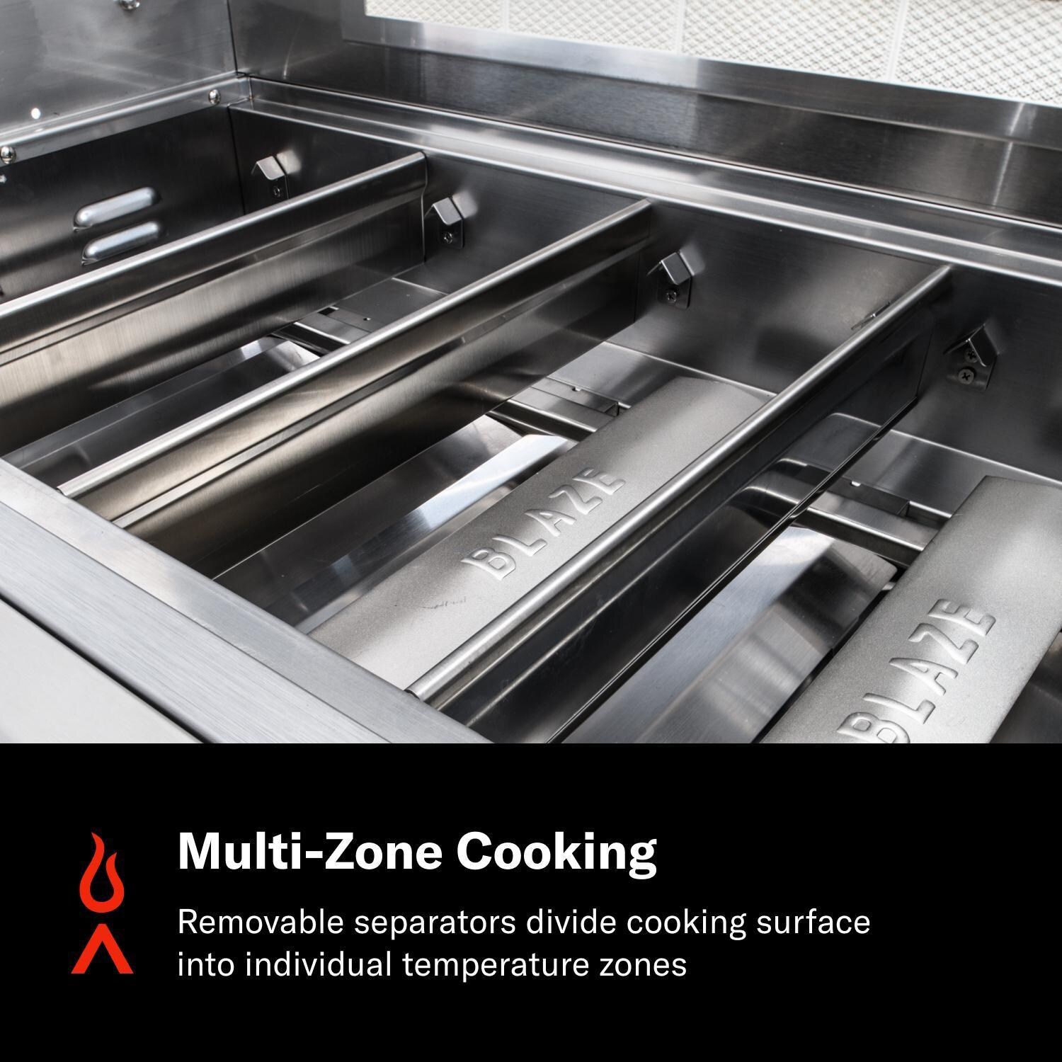 Blaze BLZ-4LTE3MG-LP Marine Grade Freestanding Propane Grill - Multi-Zone Cooking - Detail thumbnail
