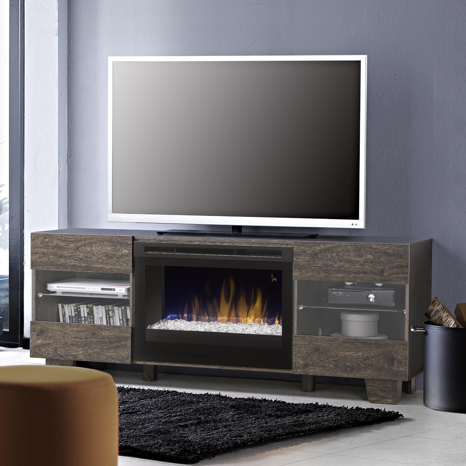 Dimplex Max 62-Inch Electric Fireplace Media Console - Glass Embers ...