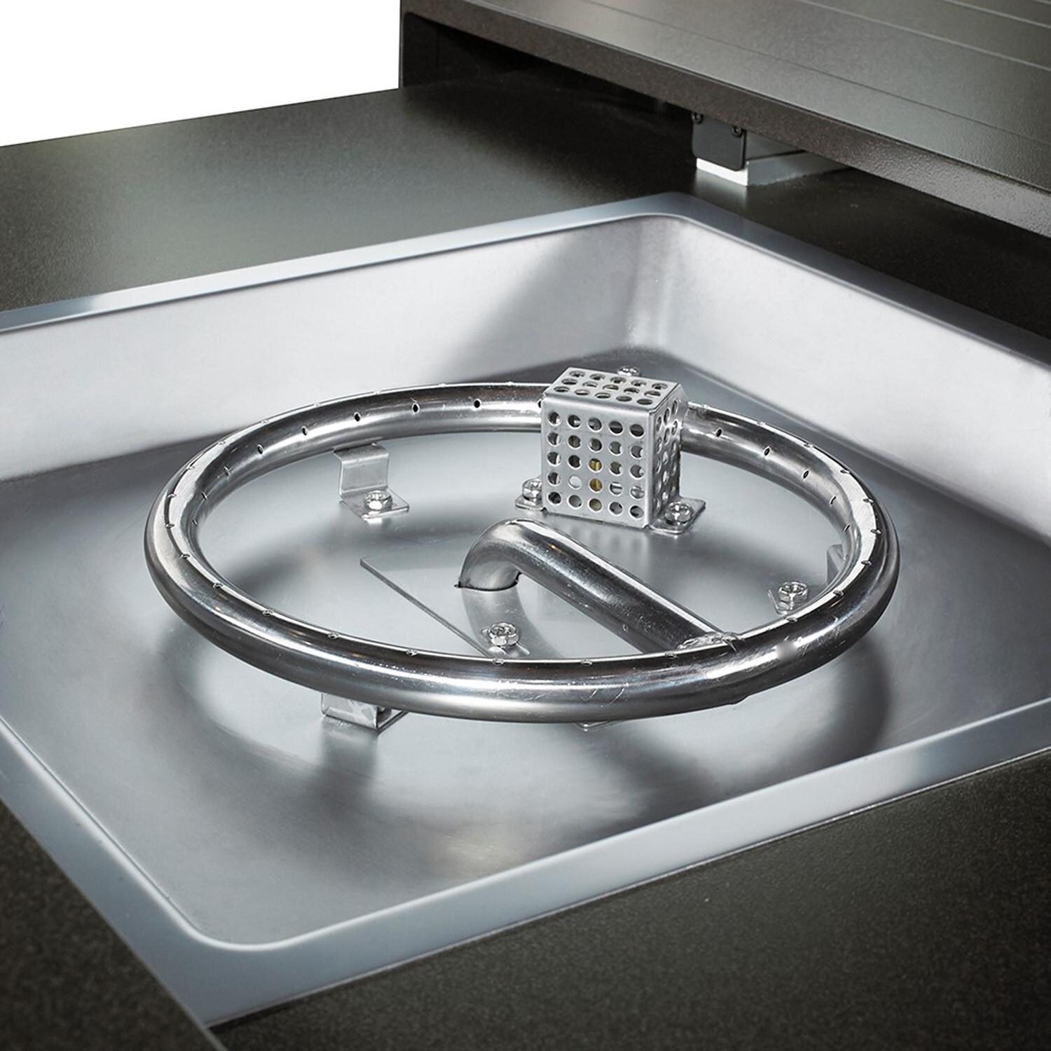 Plank and Hide 42 inch Functional Modern Square Aluminum Fire Pit in Brown - 90006-BRO-1-BRO-3 - Burner thumbnail