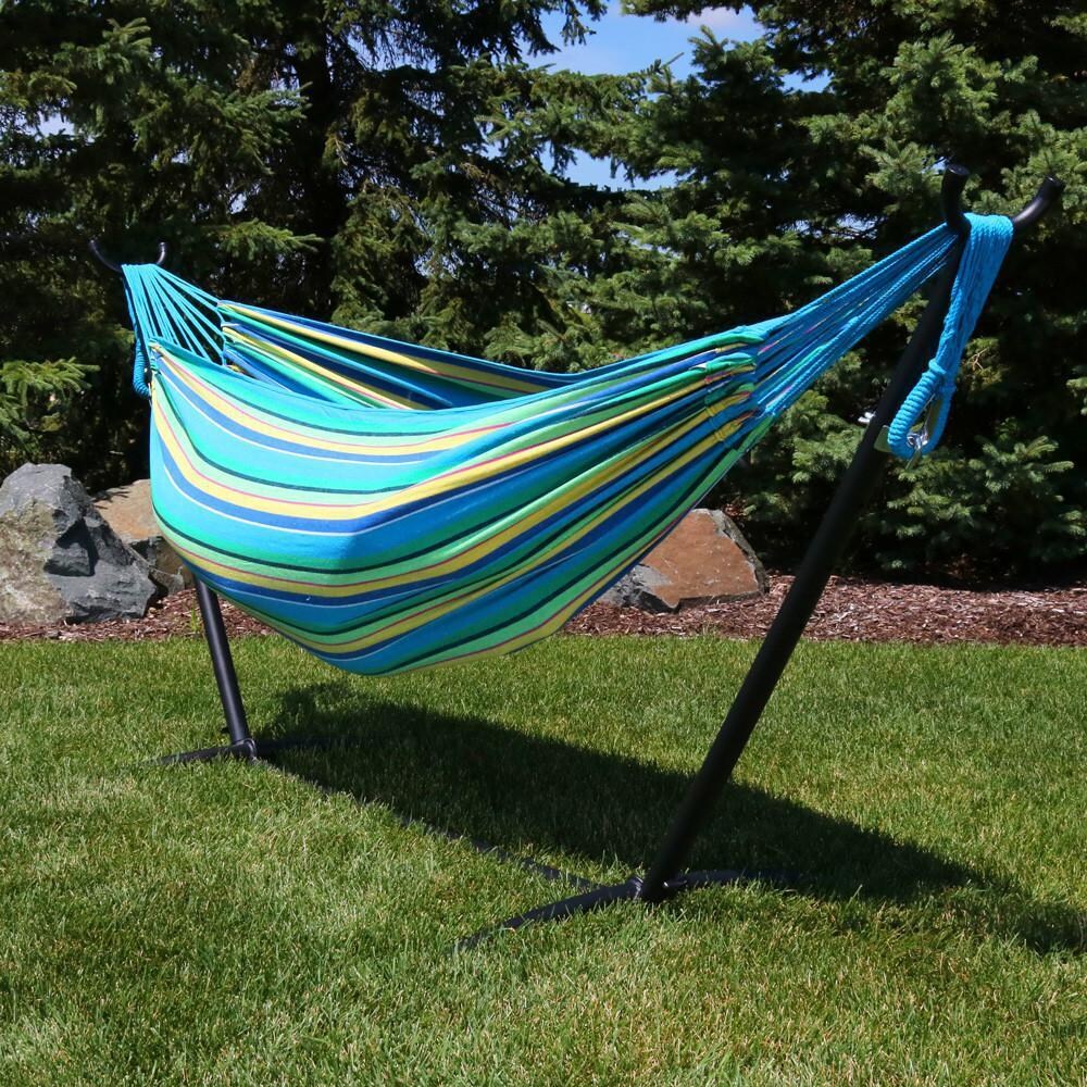 Ultimate Patio Brazilian Double Hammock w/ Stand - Sea Grass