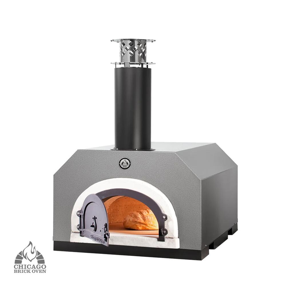 Chicago Brick Oven CBO-O-CT-500-SV Countertop Wood Fired Pizza Oven - Silver Vein - White Background thumbnail