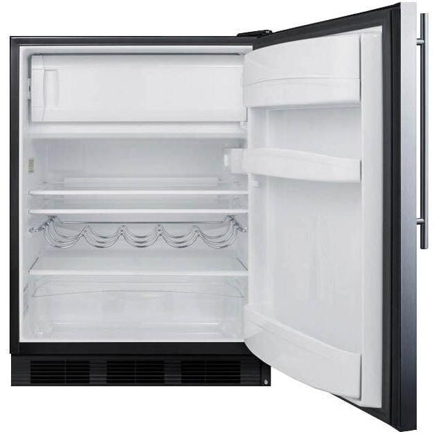 Summit 5.1 Cu. Ft. Compact Refrigerator / Freezer - Stainless Steel - Open thumbnail
