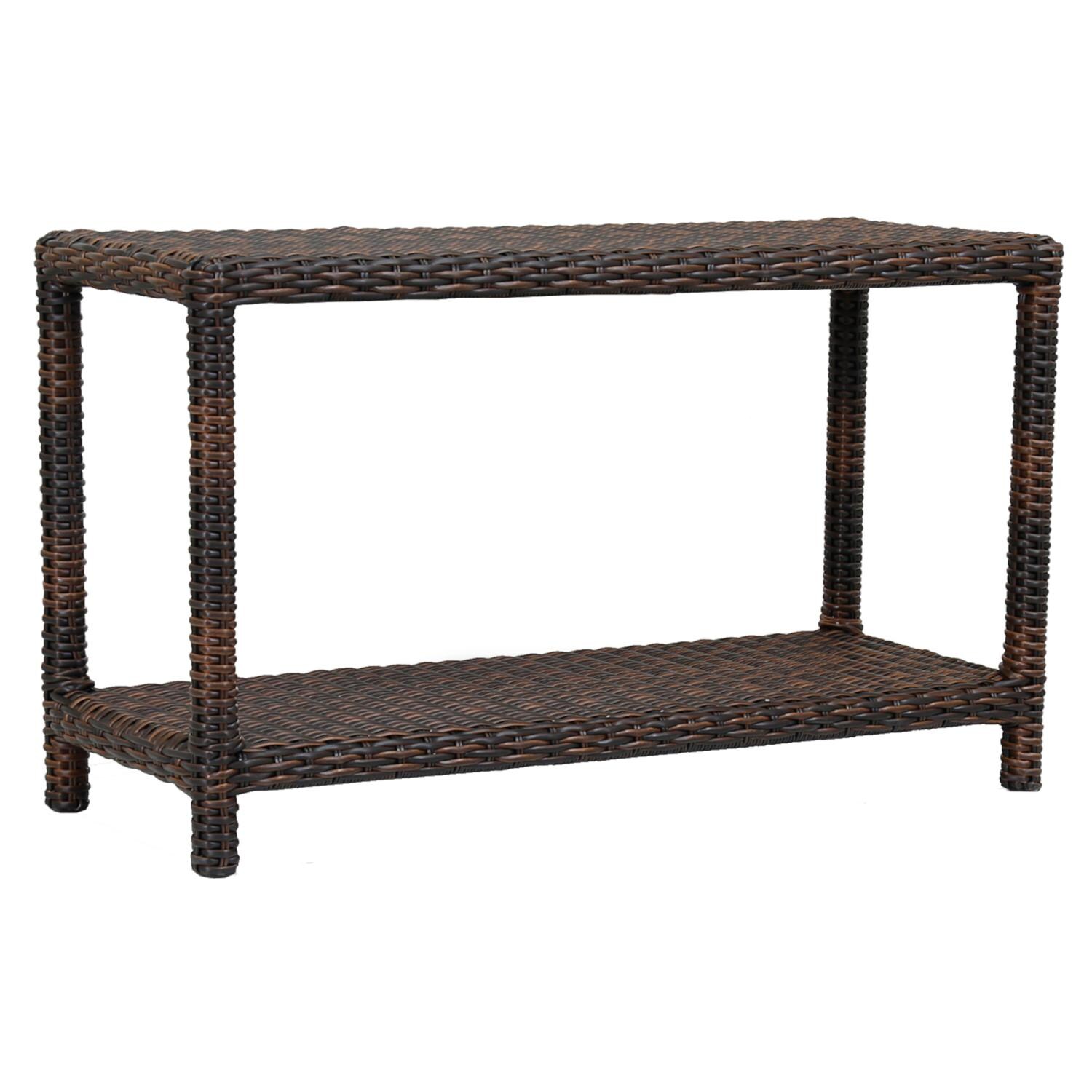 Montecito 51 X 19 Inch Rectangular Wicker Patio Console Table By Sunset West thumbnail