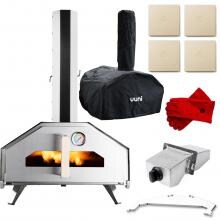 Uuni Pro Portable Outdoor Wood-Fired Pellet Pizza Oven Bundle W/ Gas Burner & Cover / Bag - Stainless Steel image