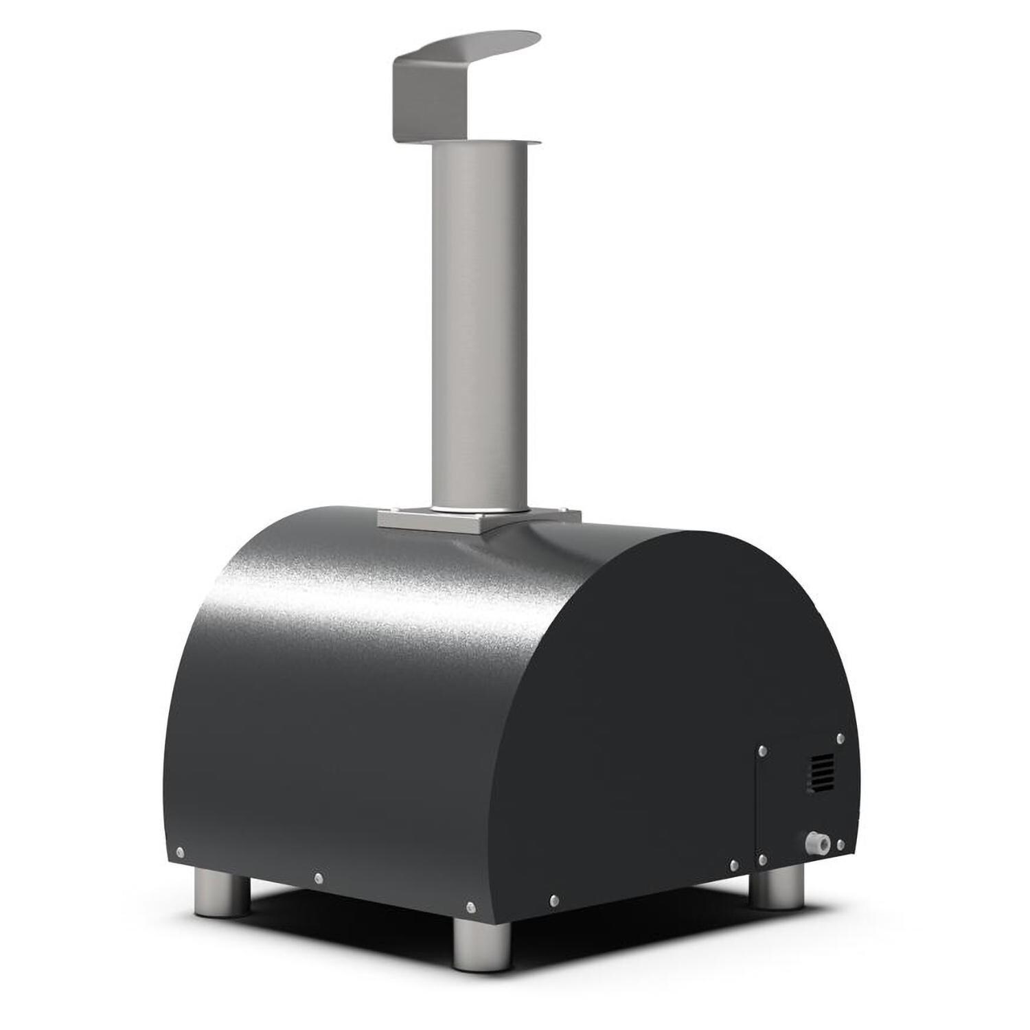 Alfa Moderno FXMD-PT-GGRA-U Portable Pizza Oven Ardesia Grey - Left Back Angled View - White Background thumbnail