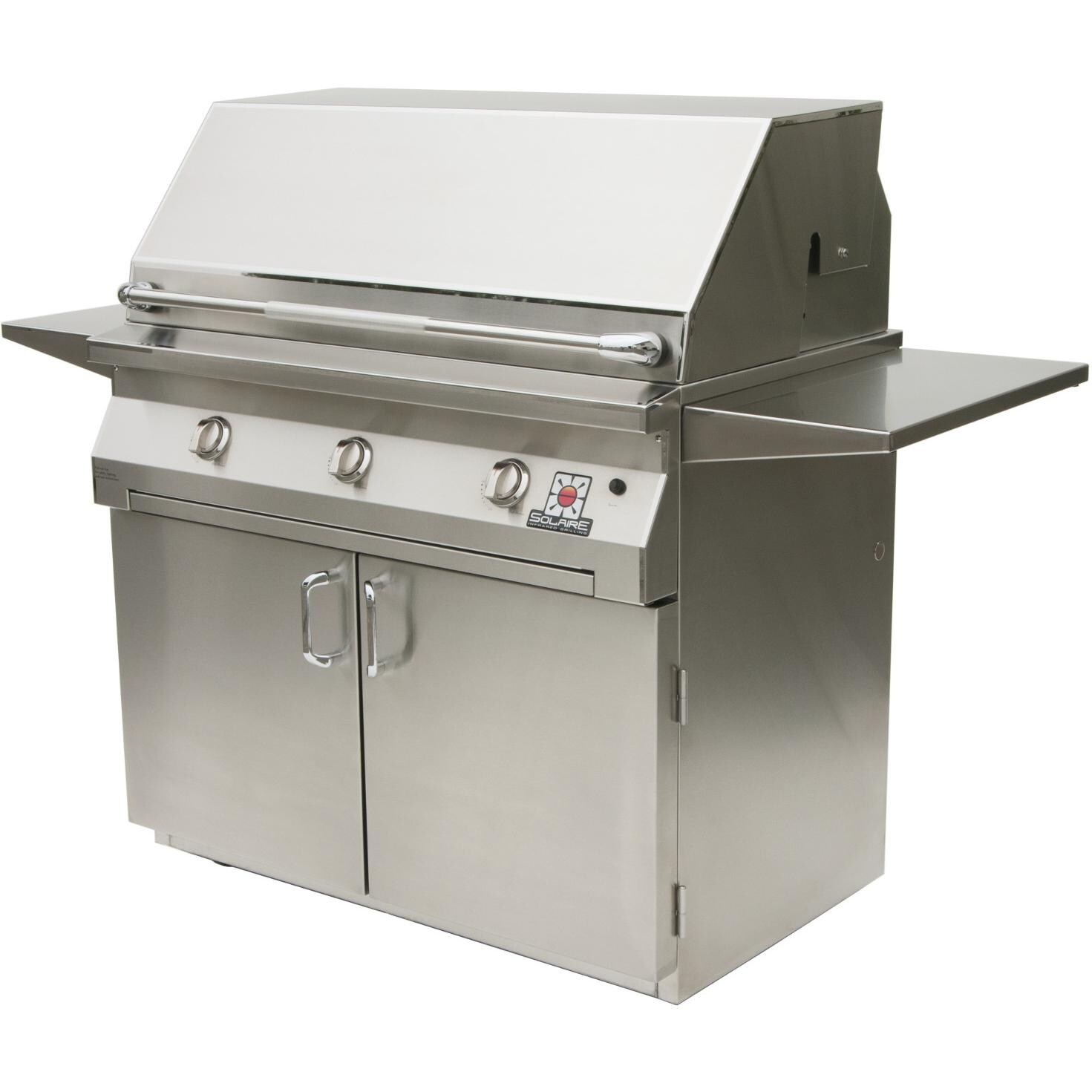 Solaire Gas Grills 42 Inch InfraVection Propane Gas Grill With One Infrared Burner On Cart thumbnail