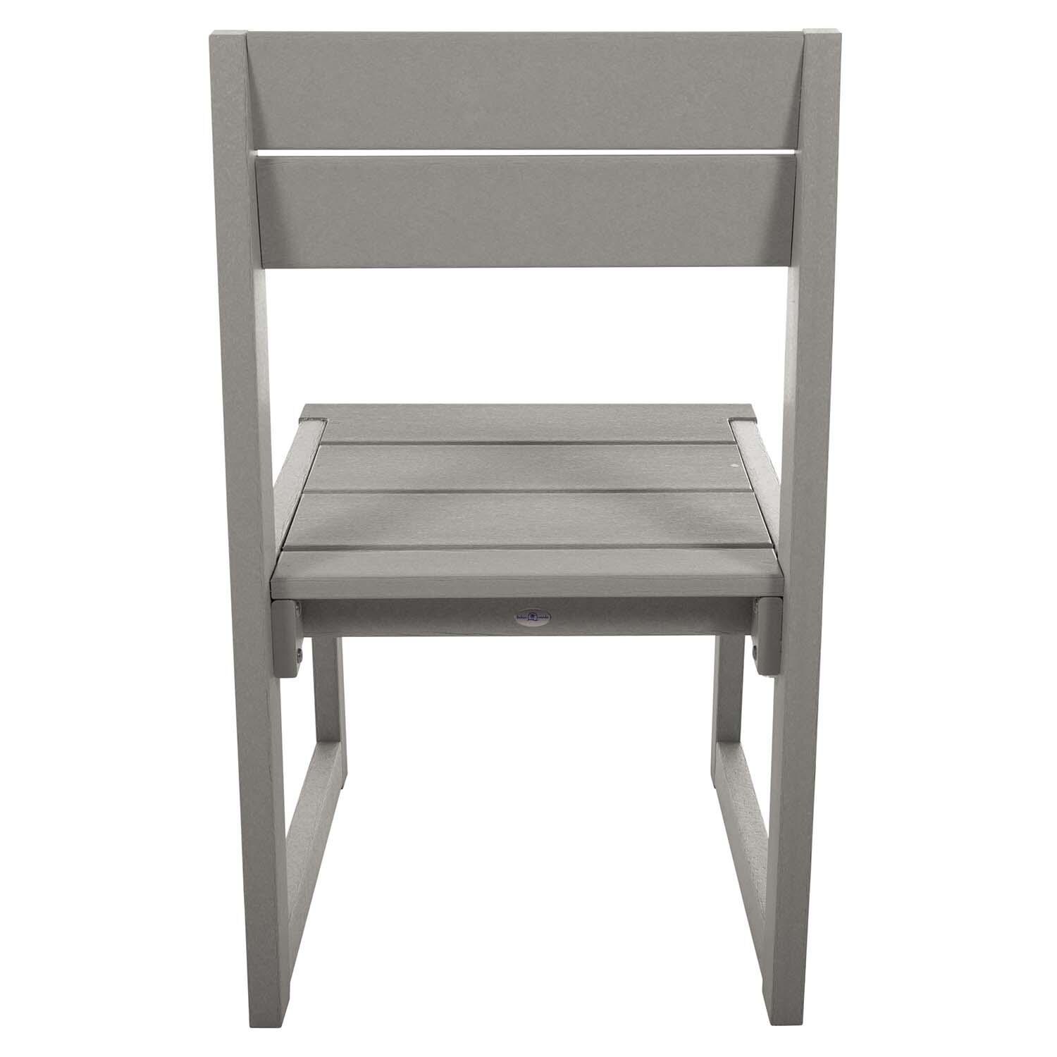 Hazel Cove Recycled Plastic Dining Side Chair in Cove Gray by Lakeview Outdoor Designs - Back View - White Background thumbnail