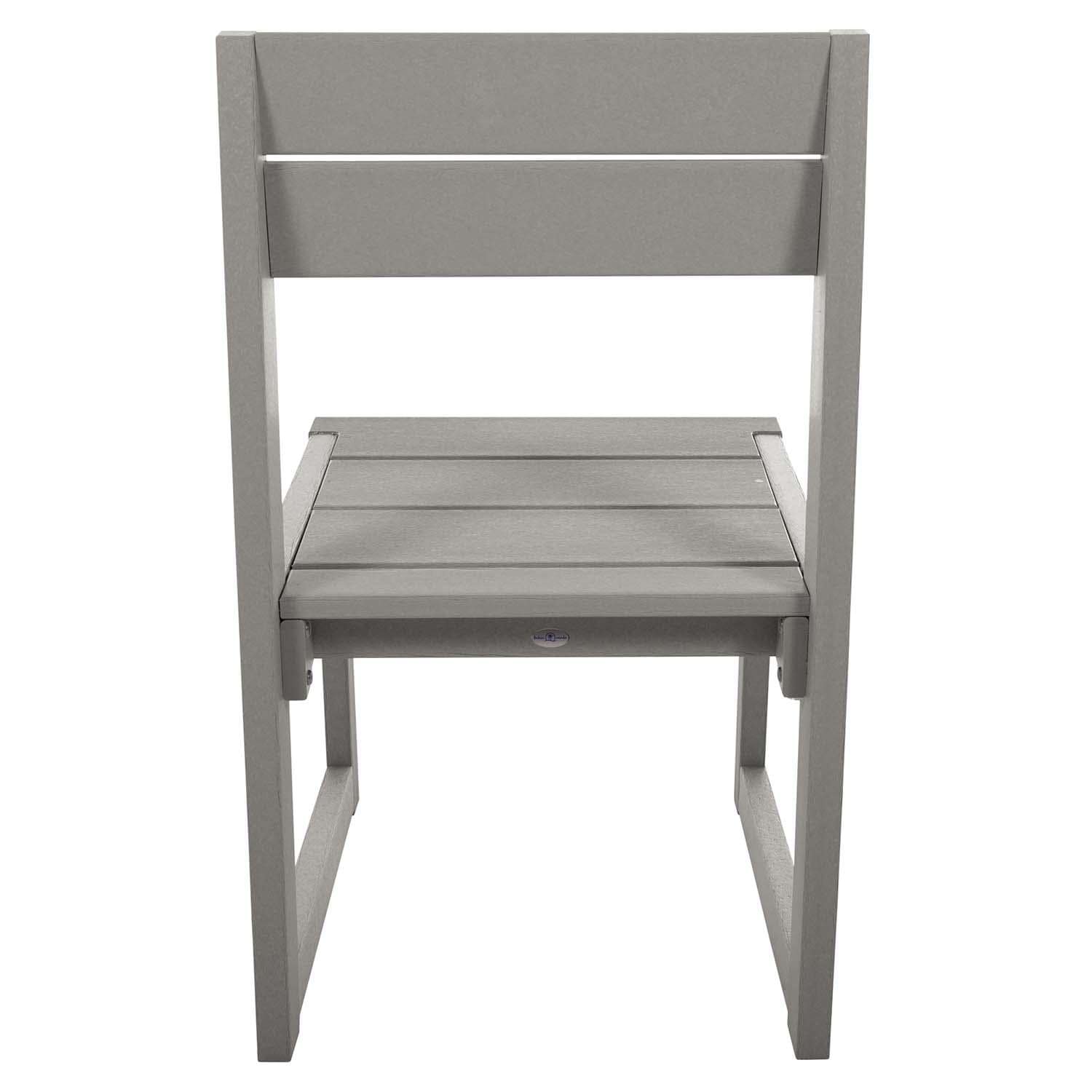 Hazel Cove Recycled Plastic Dining Side Chair in Cove Gray by Lakeview Outdoor Designs - Back View - White Background thumbnail