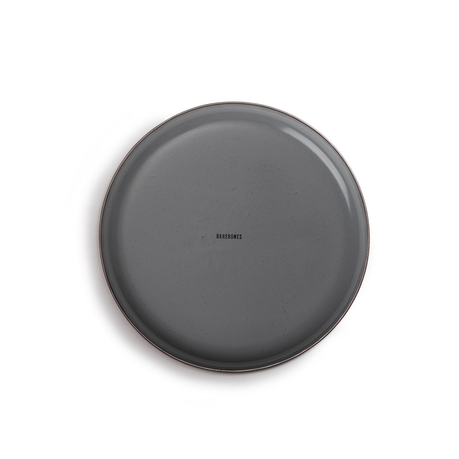 Barebones Living CKW-358 Enamel Deep Plate Set - Set of 2 - Slate Gray - Bottom View thumbnail