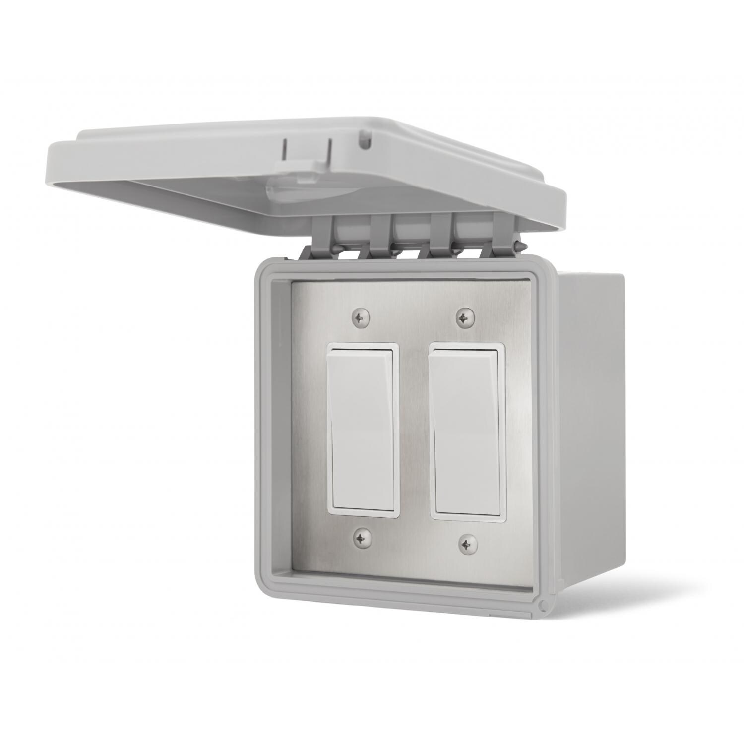 Infratech Dual On/Off Surface Mount Switch With Gang Box And Weatherproof Cover - 14-4425