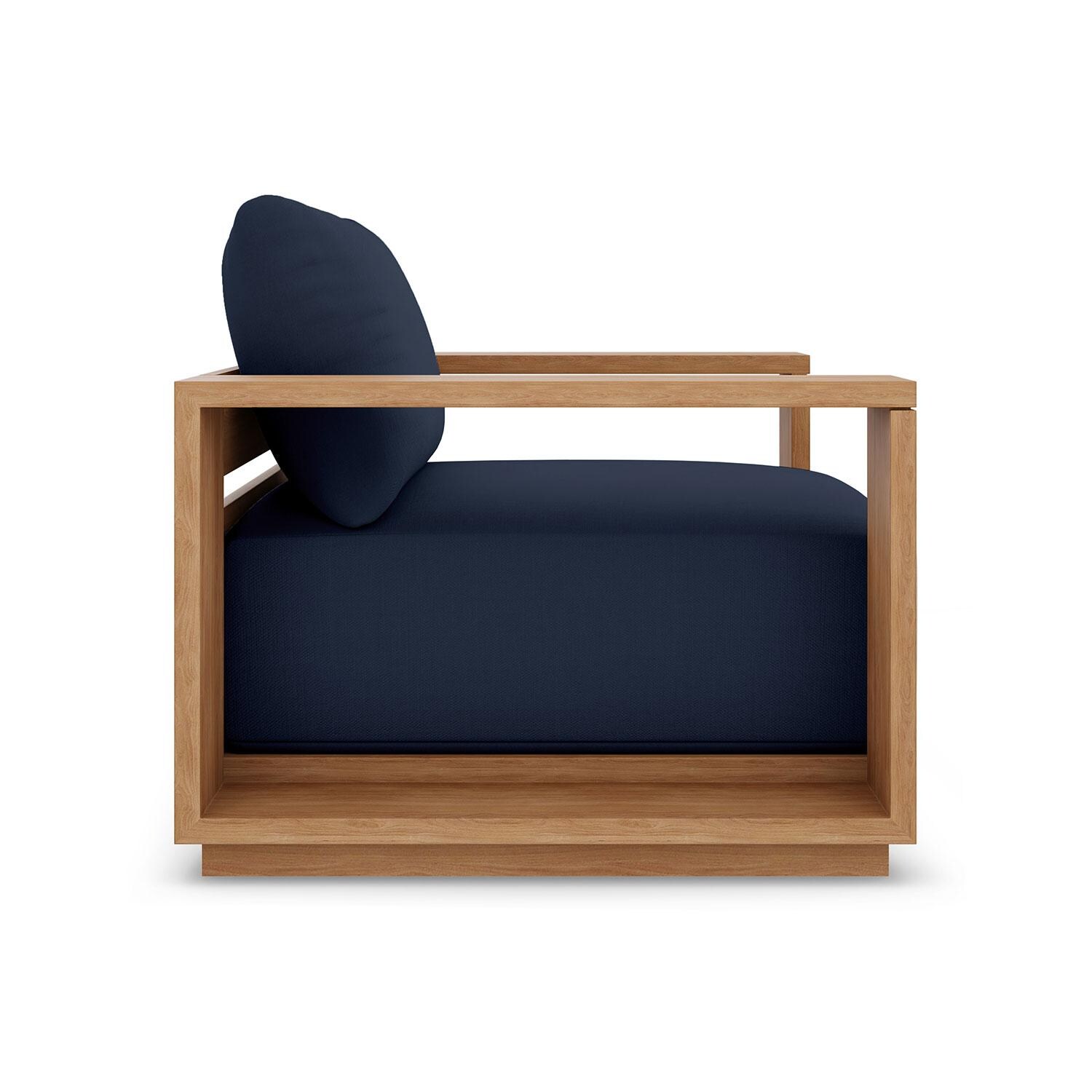 Bellawood Teak Luxe Club Chair in Indigo by Lakeview Outdoor Designs - Side View - White Background thumbnail