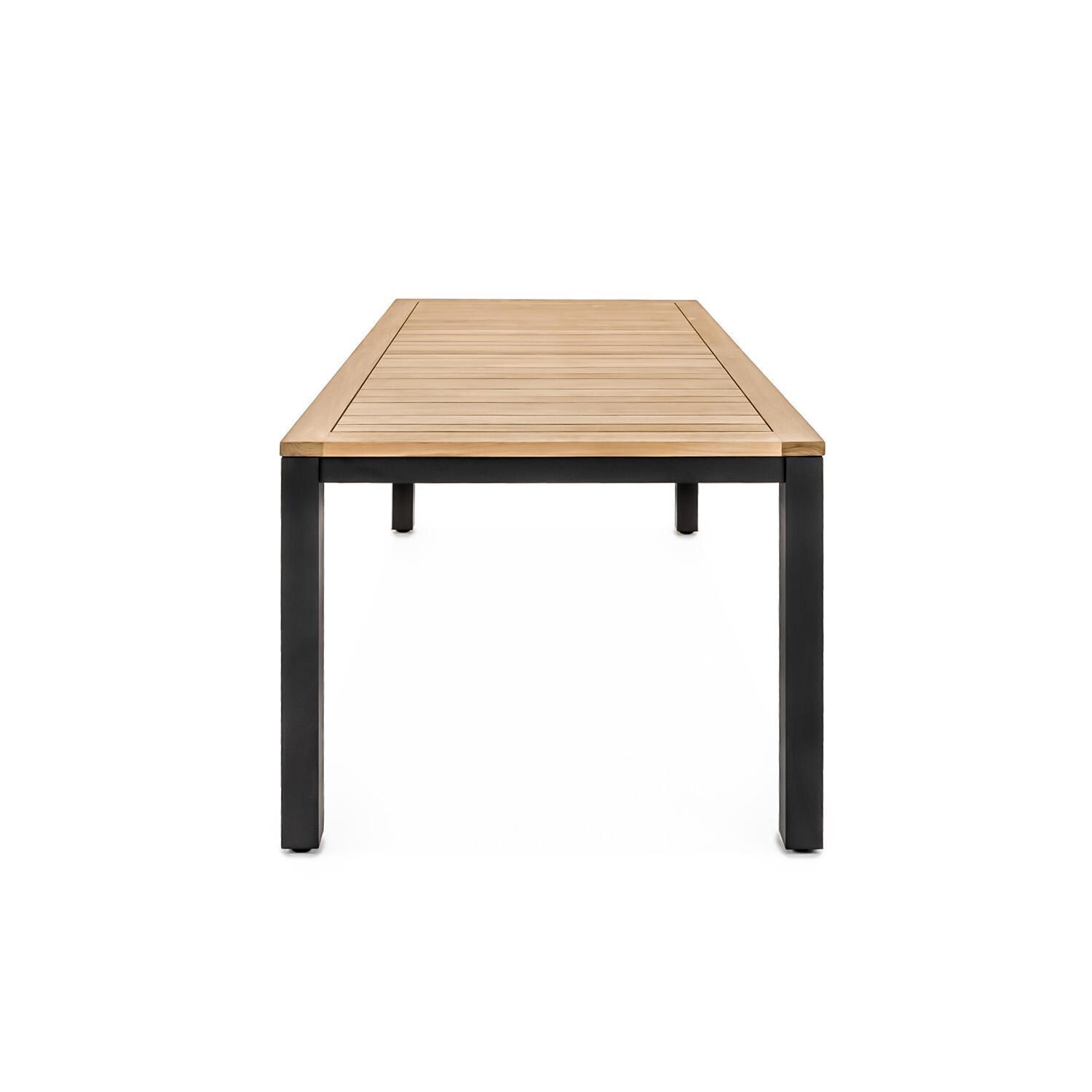 Teak + Table Paros 82 Inch Rectangular Dining Table in Asteroid - Side - White Background thumbnail