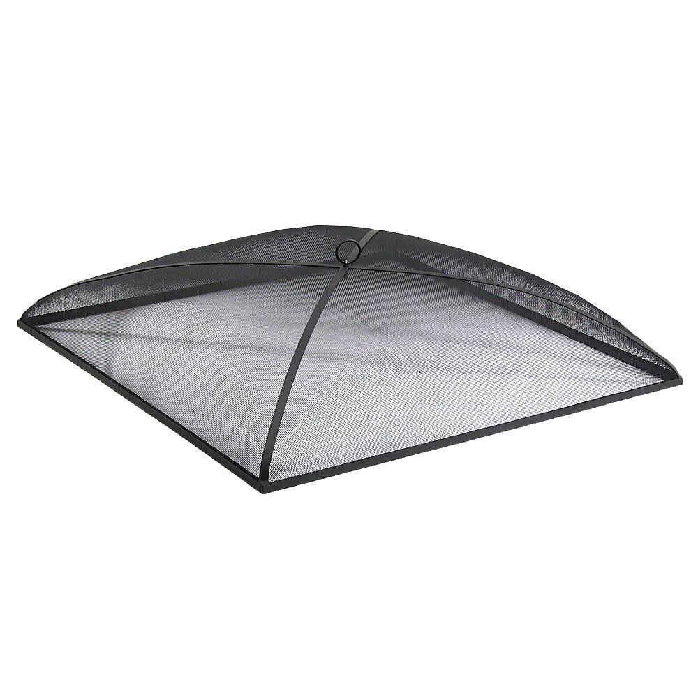Ultimate Patio 30-Inch Square Mesh Fire Pit Spark Screen - Side Angle