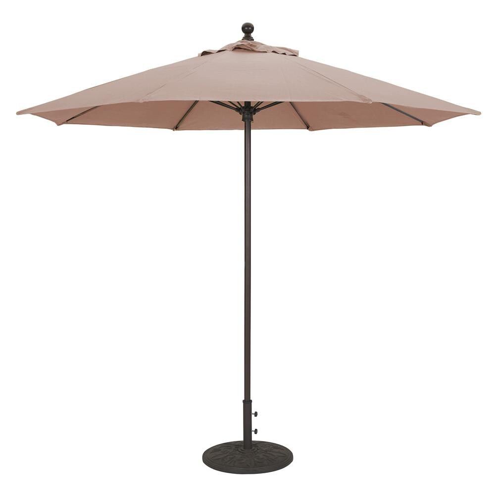 Galtech 9 Ft. Octagonal Aluminum Patio Market Umbrella W/ Push Lift - Antique Bronze Frame W/ Sunbrella Canvas Antique Beige Canopy