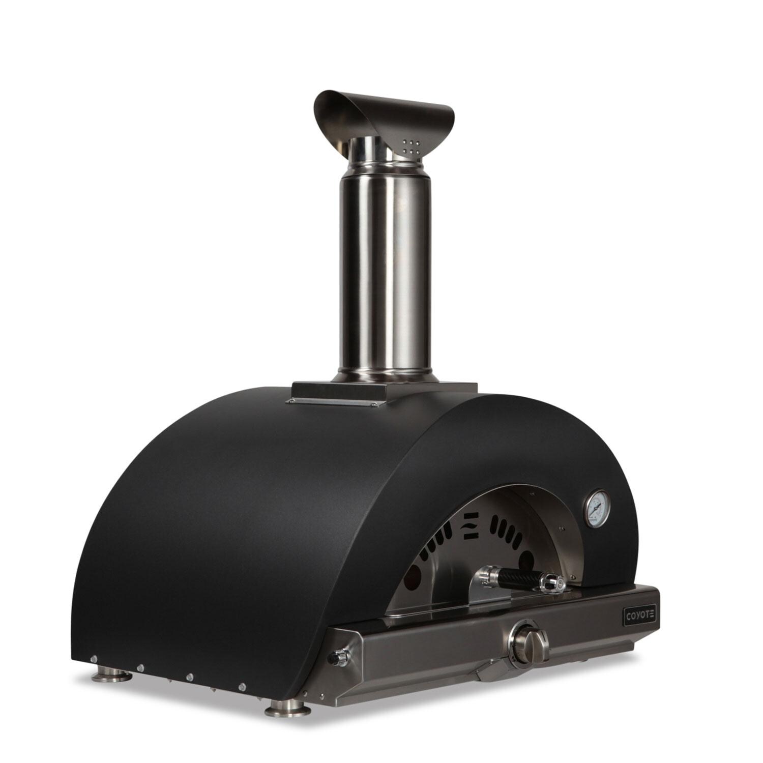 Coyote C1PZ30HMBLP 30 Inch Hybrid Propane Pizza Oven - Matte Black - Right Angle - White Background thumbnail