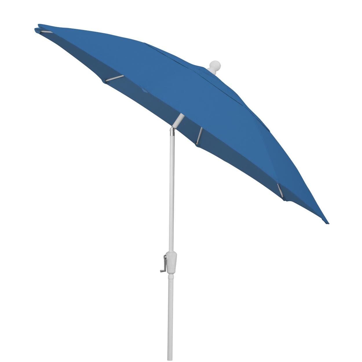 FiberBuilt 9 Ft Aluminum Pacific Blue Market Patio Umbrella W/ Crank Lift & Tilt - Side View thumbnail