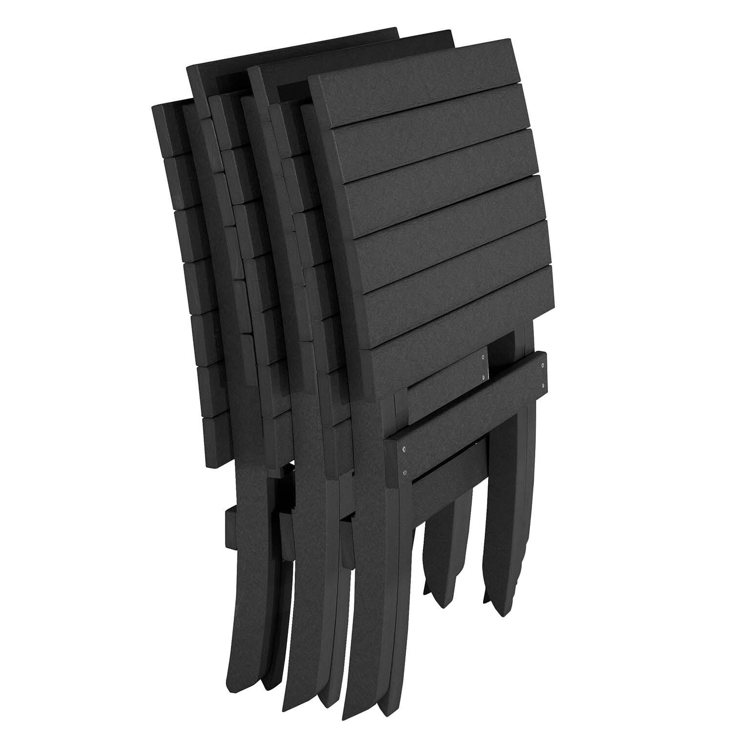 Hazel Cove Recycled Plastic Folding & Stacking Dining Side Chair in Black Sand by Lakeview Outdoor Designs - Stacking - White Background thumbnail