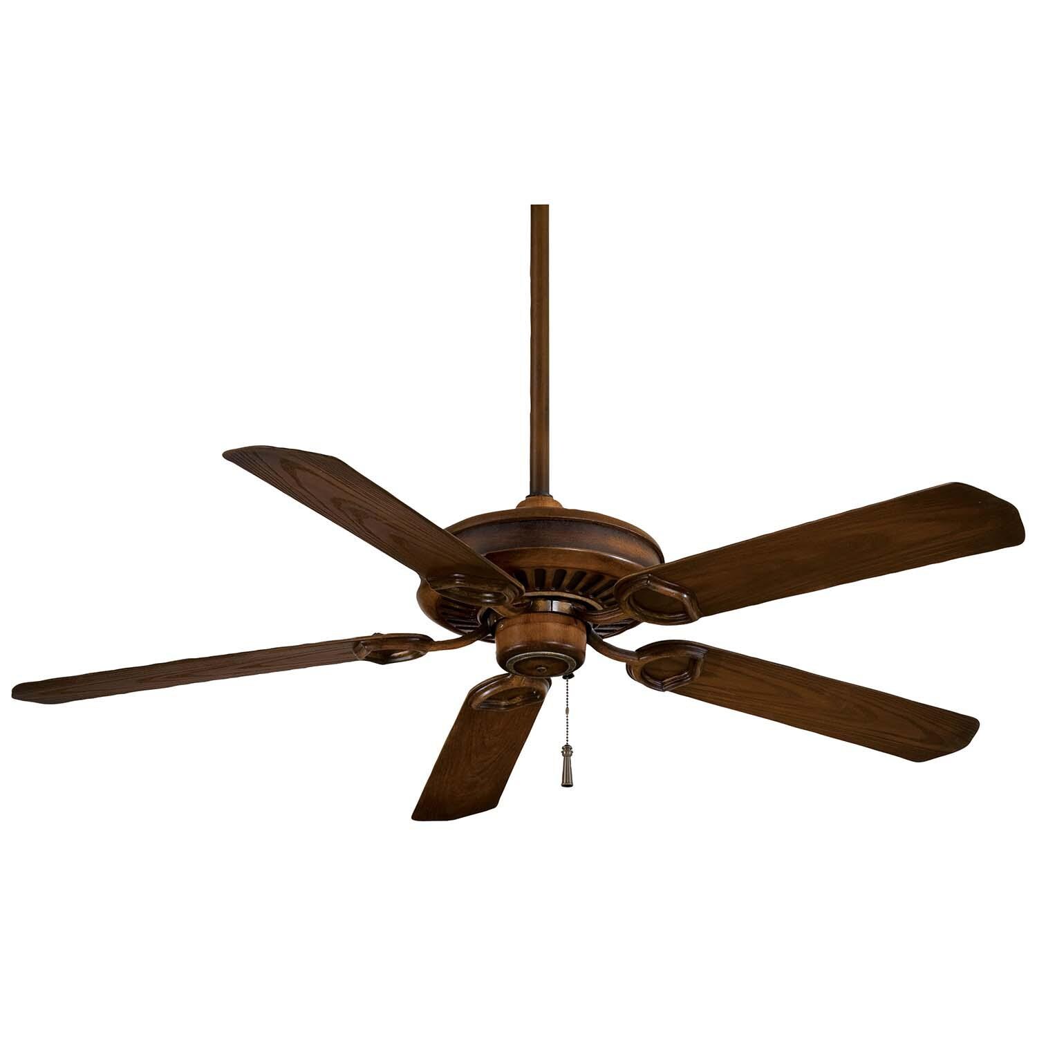 Minka-Aire F589-MW Sundowner 54-Inch 5-Blade Ceiling Fan in Mossoro Walnut Finish w/ Mossoro Walnut Blades - Convertible thumbnail