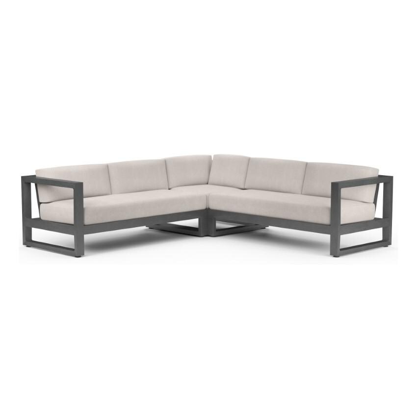 Redondo 5 Person Aluminum Sectional Sofa in Slate/Canvas Natural by Sunset West