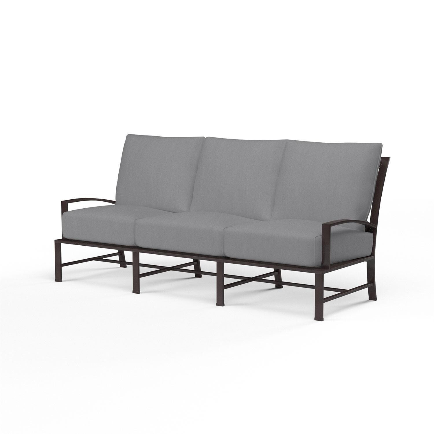 La Jolla Aluminum Patio Sofa in Canvas Granite w/ Self Welt By Sunset West