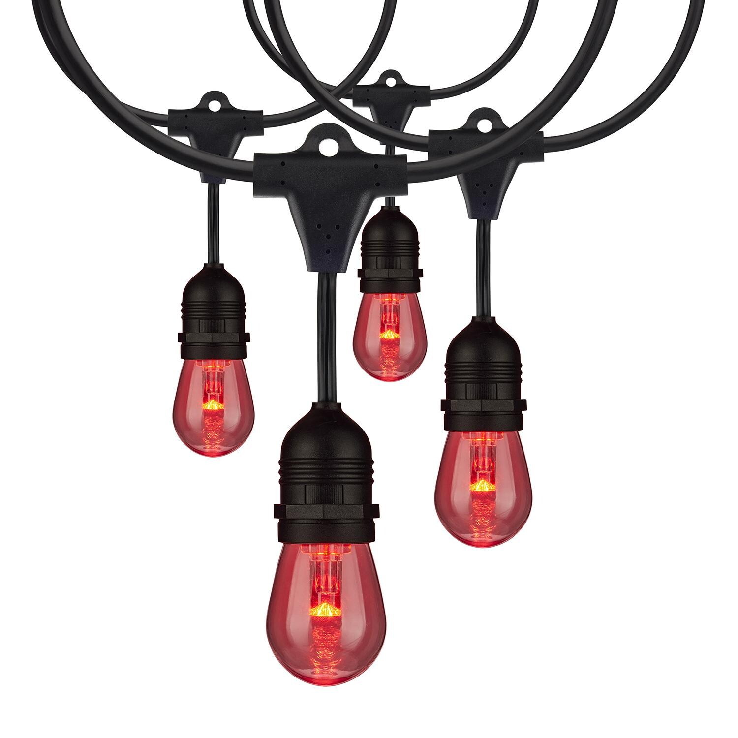 Satco S11290 Smart LED 24 Foot 12 Bulb String Lights - Red Bulbs thumbnail