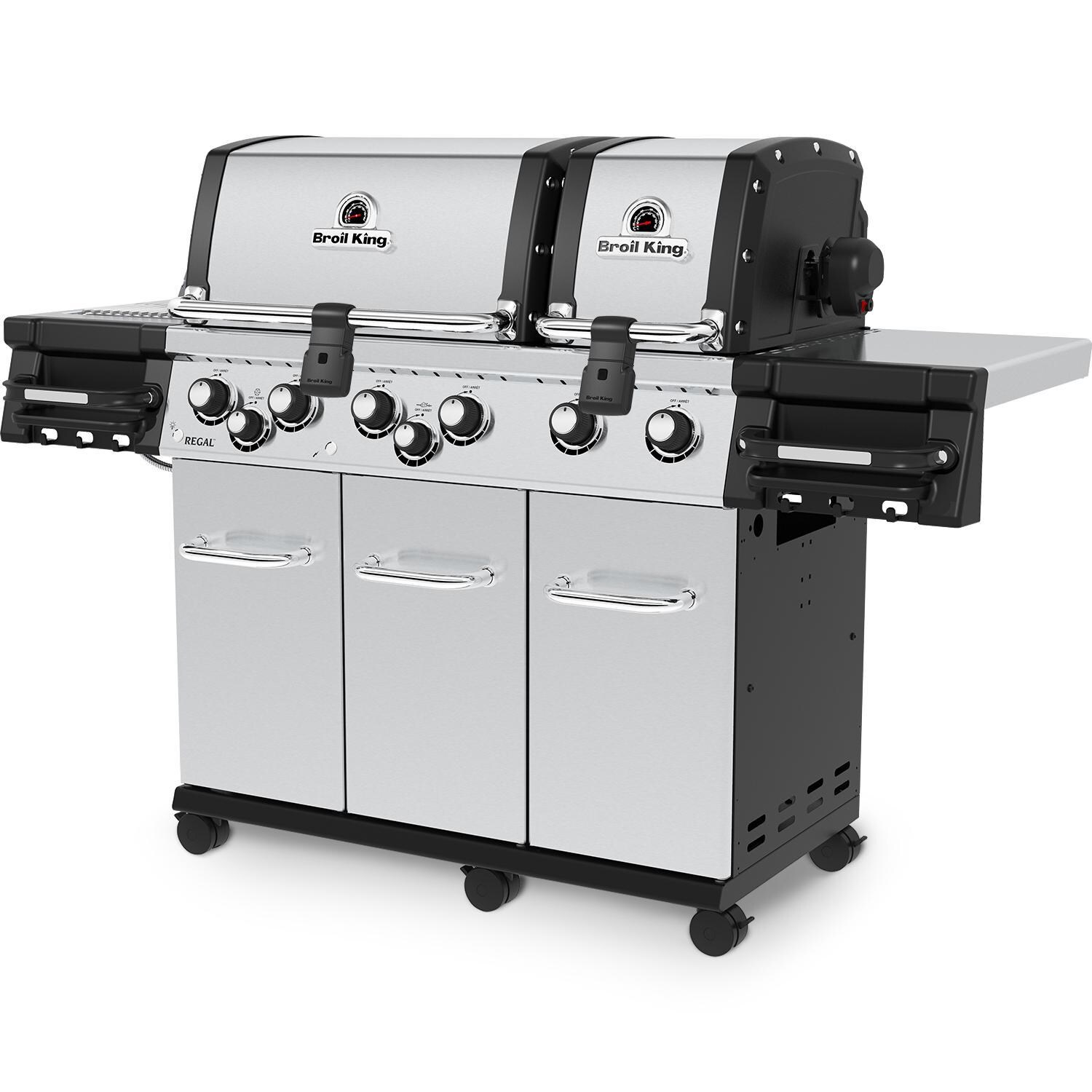 Broil King 957944 Regal S 690 PRO IR 38-Inch Propane Grill - Angled Left Closed - White Background thumbnail