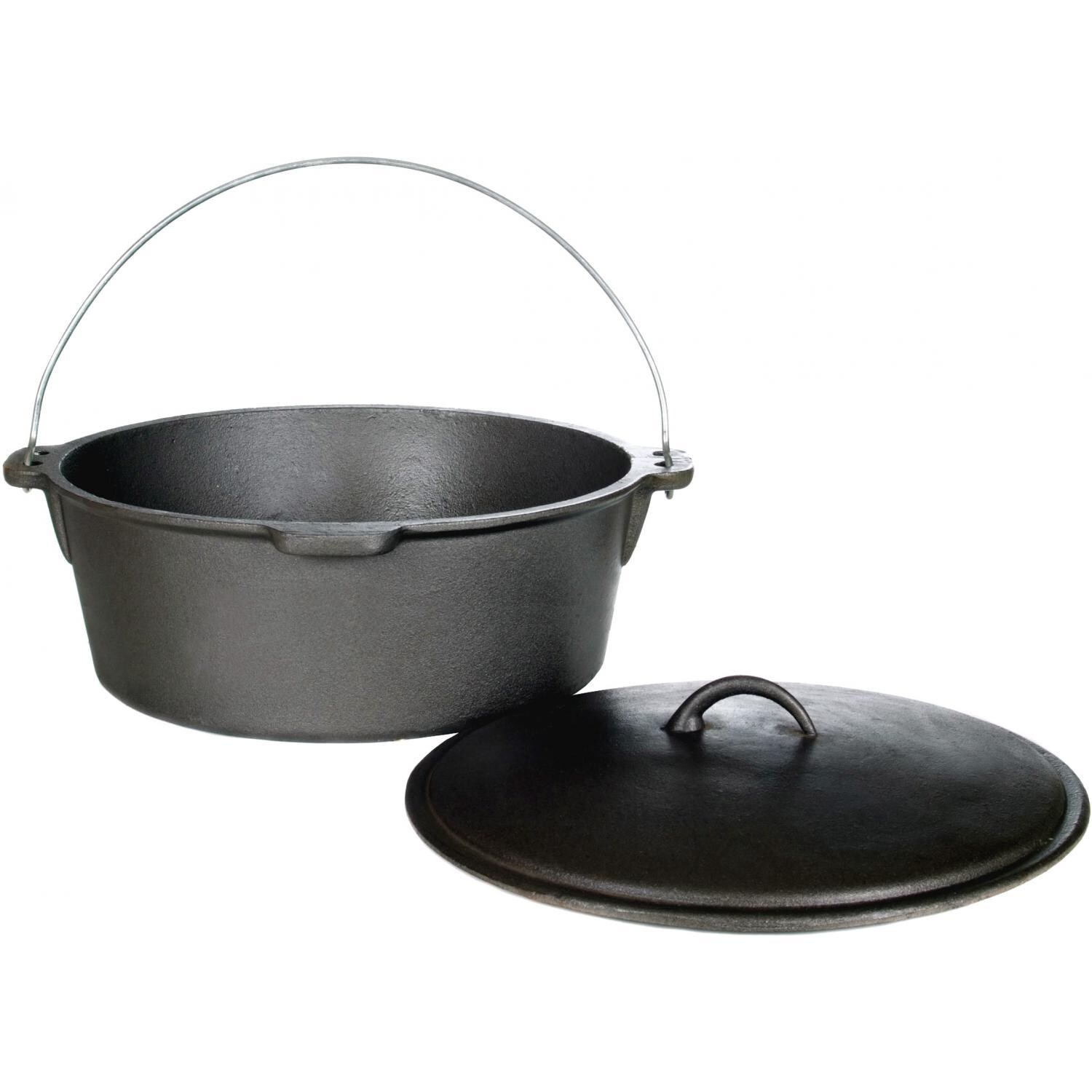 Cajun Cookware 20-Quart Seasoned Cast Iron Dutch Oven - Side View thumbnail