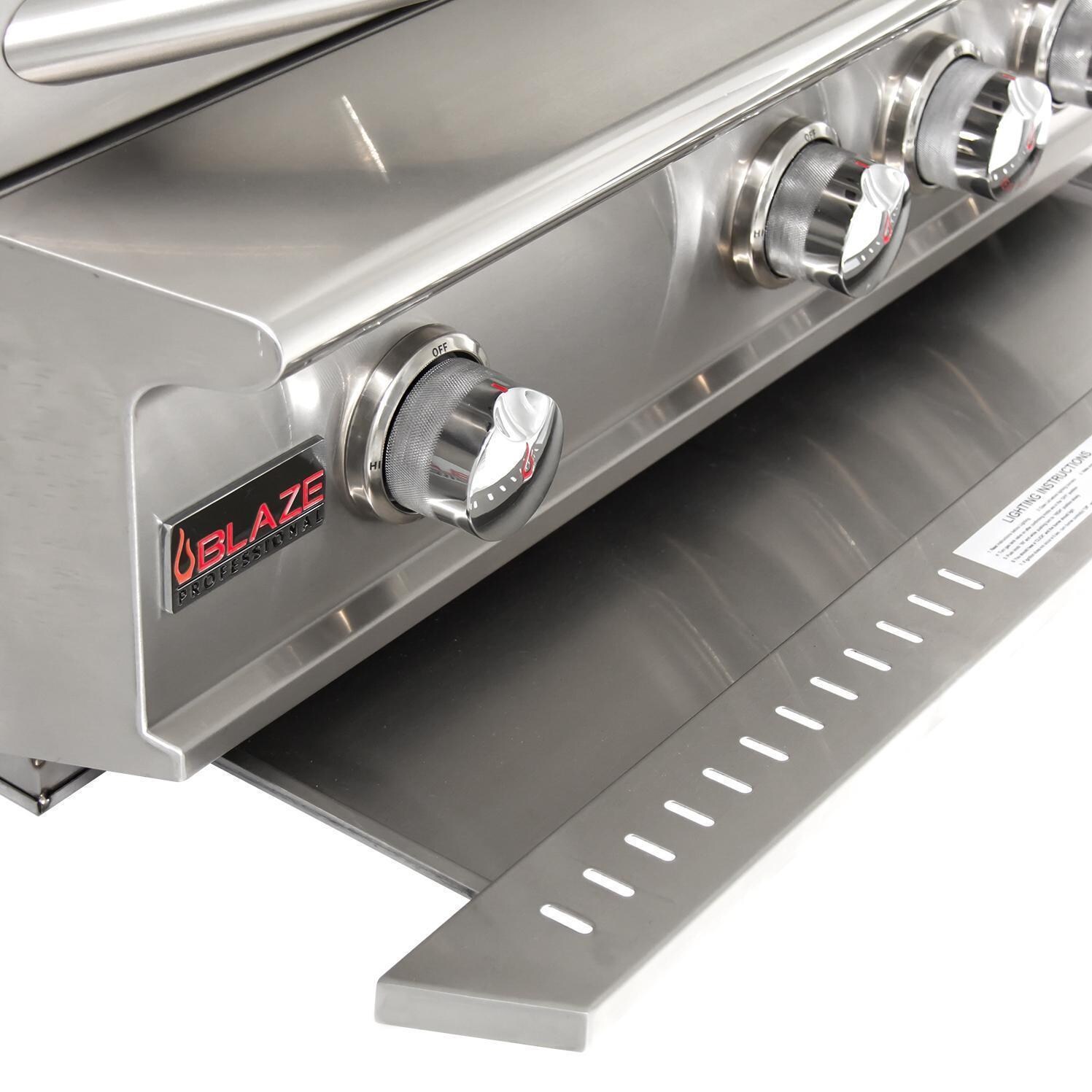 Blaze BLZ-4PRO-LP Professional LUX 44-Inch 4-Burner Built-In Propane Grill With Rear Infrared Burner - Drip Tray - Detail