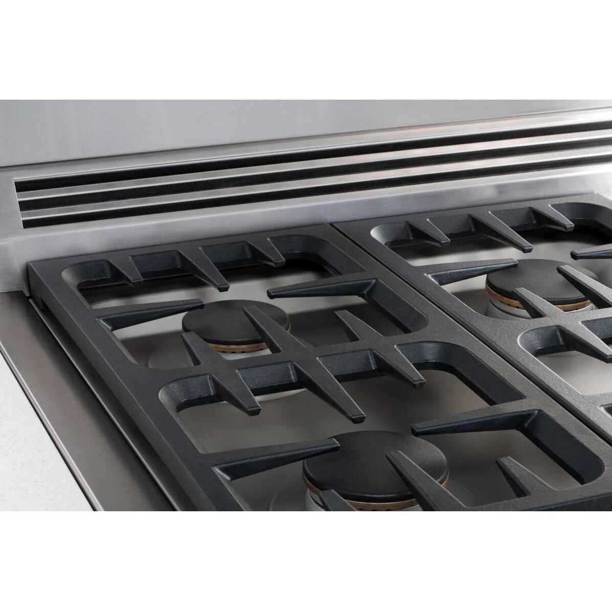 DCS 30-Inch Professional Dual Fuel Range - Continuous Grate Cooktop Detail thumbnail