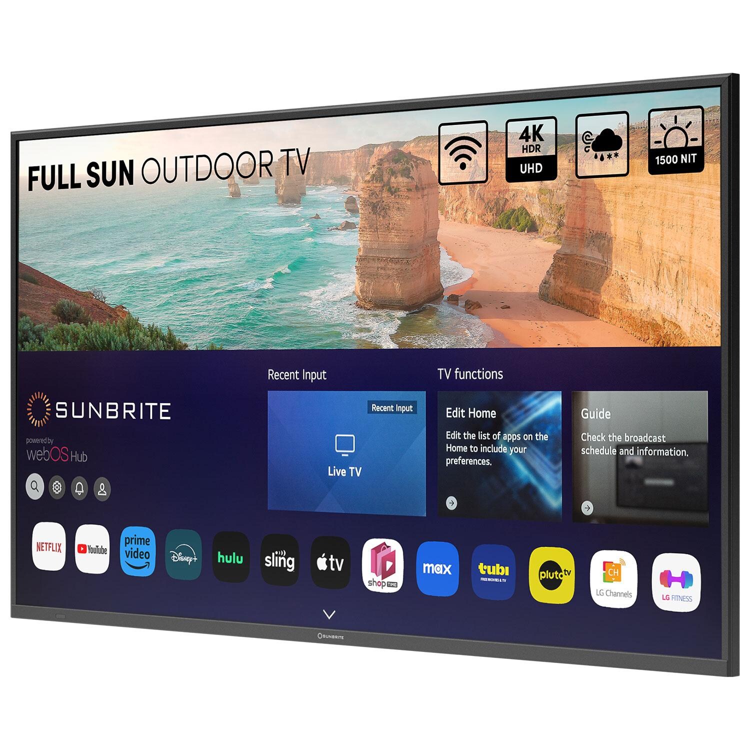 SunBriteTV SB-FS-75-BL Solis Series 75-in Full Sun 4K UHD HDR Outdoor TV - Left View - White Background thumbnail