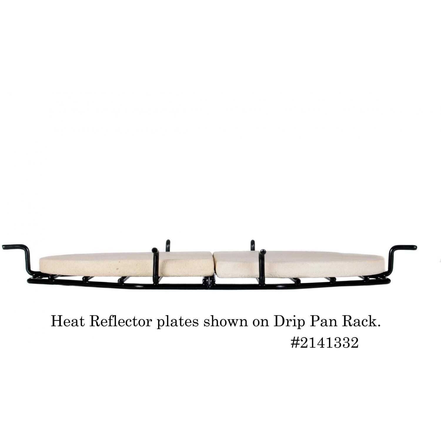 Primo PG00325 Ceramic Heat Deflector Plates For Oval Junior 200 - Side View thumbnail