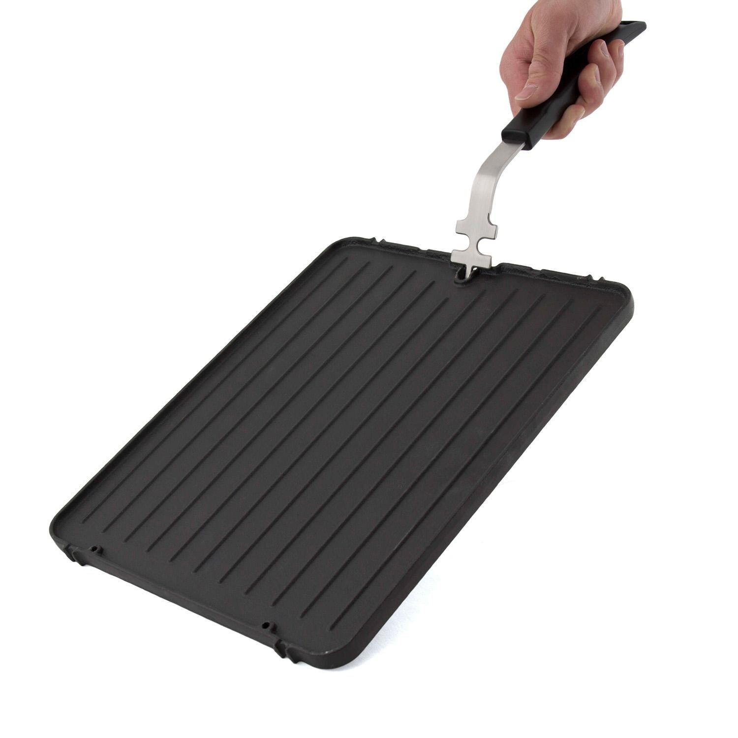 Broil King Cast Iron Porta-Chef Griddle - 11237 - Handle Attached - White Background thumbnail