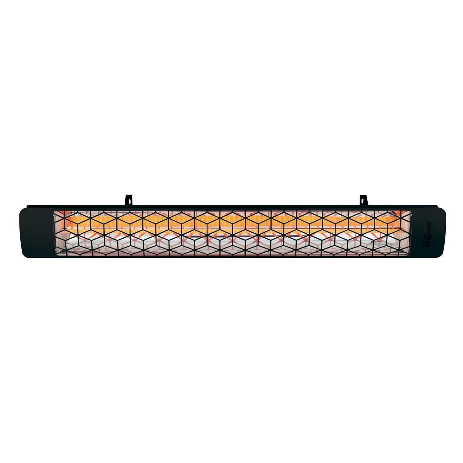 Eurofase EF30480B6 Stella Series 61-in 3000 Watt Single Element Marine Grade 480V Electric Patio Heater in Black - Tilted Down - Front View - White Background thumbnail