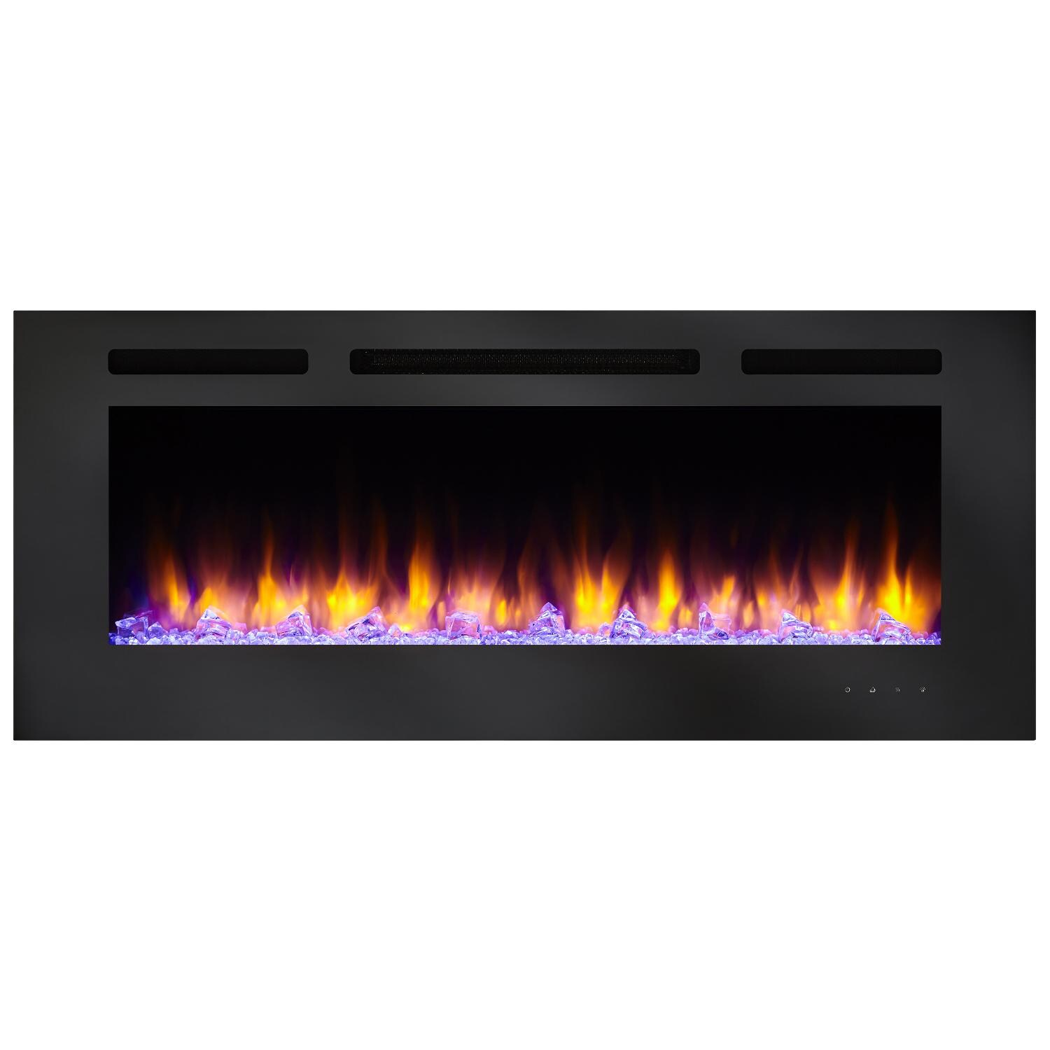 SimpliFire Allusion 48-Inch Wall Mount Electric Fireplace - Orange Flames - Purple Lights thumbnail