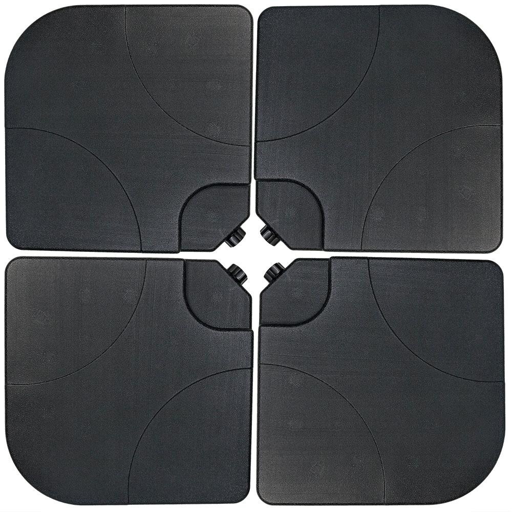 Sunnydaze 200 Lb Water/Sand Fillable Cantilever Umbrella Base Weights - Black - Set of 4 image