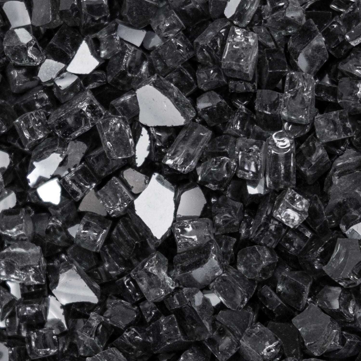 BBQGuys Signature Series 1/4-Inch Onyx Black Reflective Fire Glass - 70 Pounds