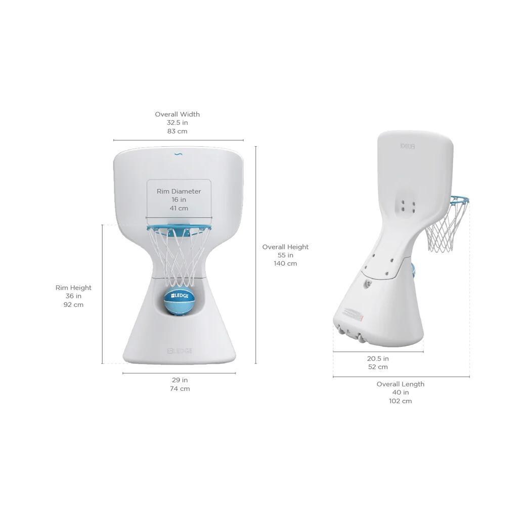 Ledge Lounger Hoopstr Basketball Goal - Dimensions - Dimensonal thumbnail