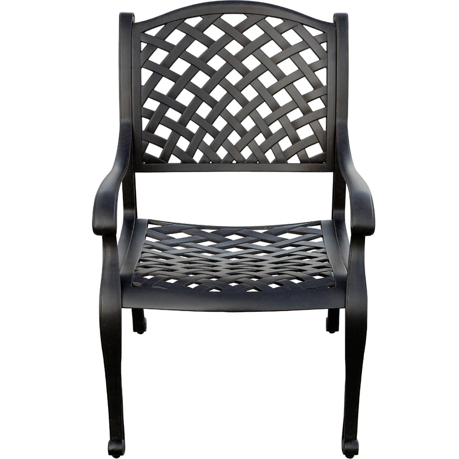 Darlee B/DL13-7PC-26D-S Nassau 7 Pc Cast Aluminum Dining Set in Antique Bronze w/ Sesame Cushions - Chair front - W