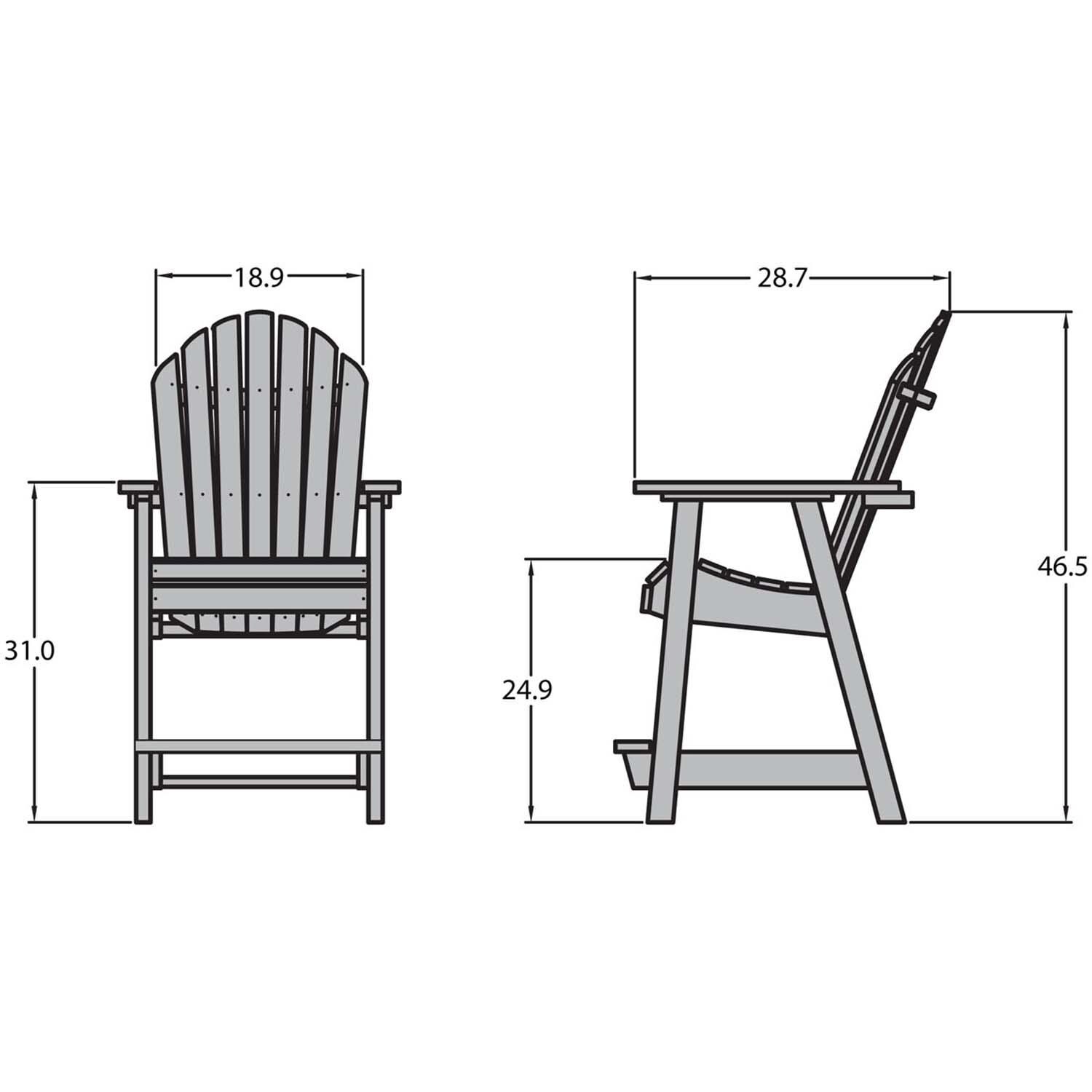 Dream Bay Counter Deck Chair in Rustic Red by Lakeview Outdoor Designs - Dimensional thumbnail