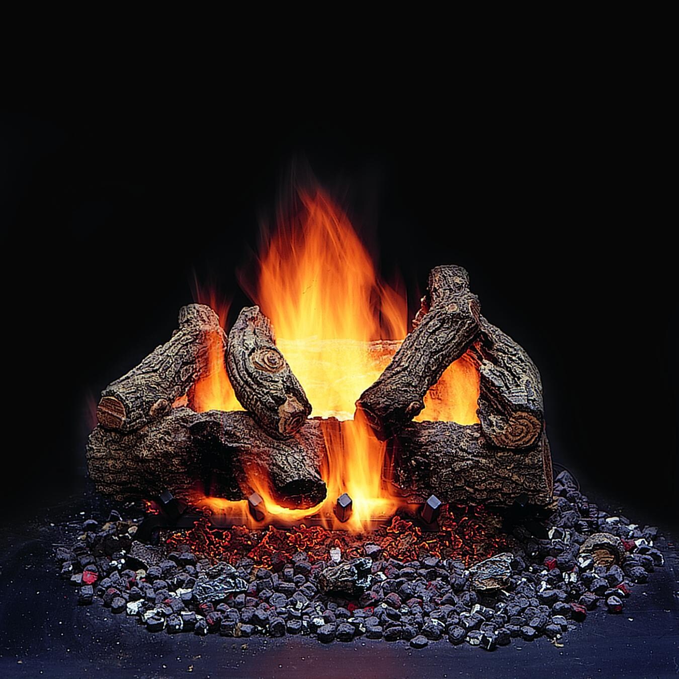 Majestic American Oak 24Inch Vented Refractory Gas Log Set W/ Natural