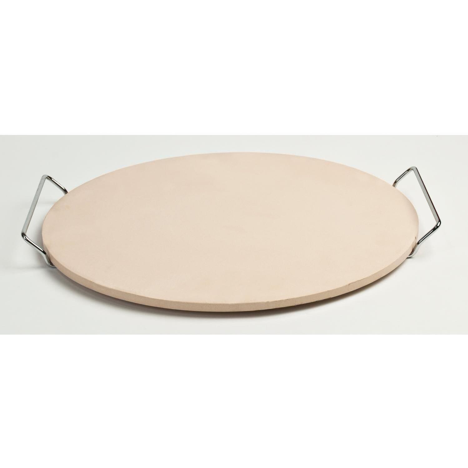 Round 15-Inch Pizza Stone With Wire Frame - Full View thumbnail