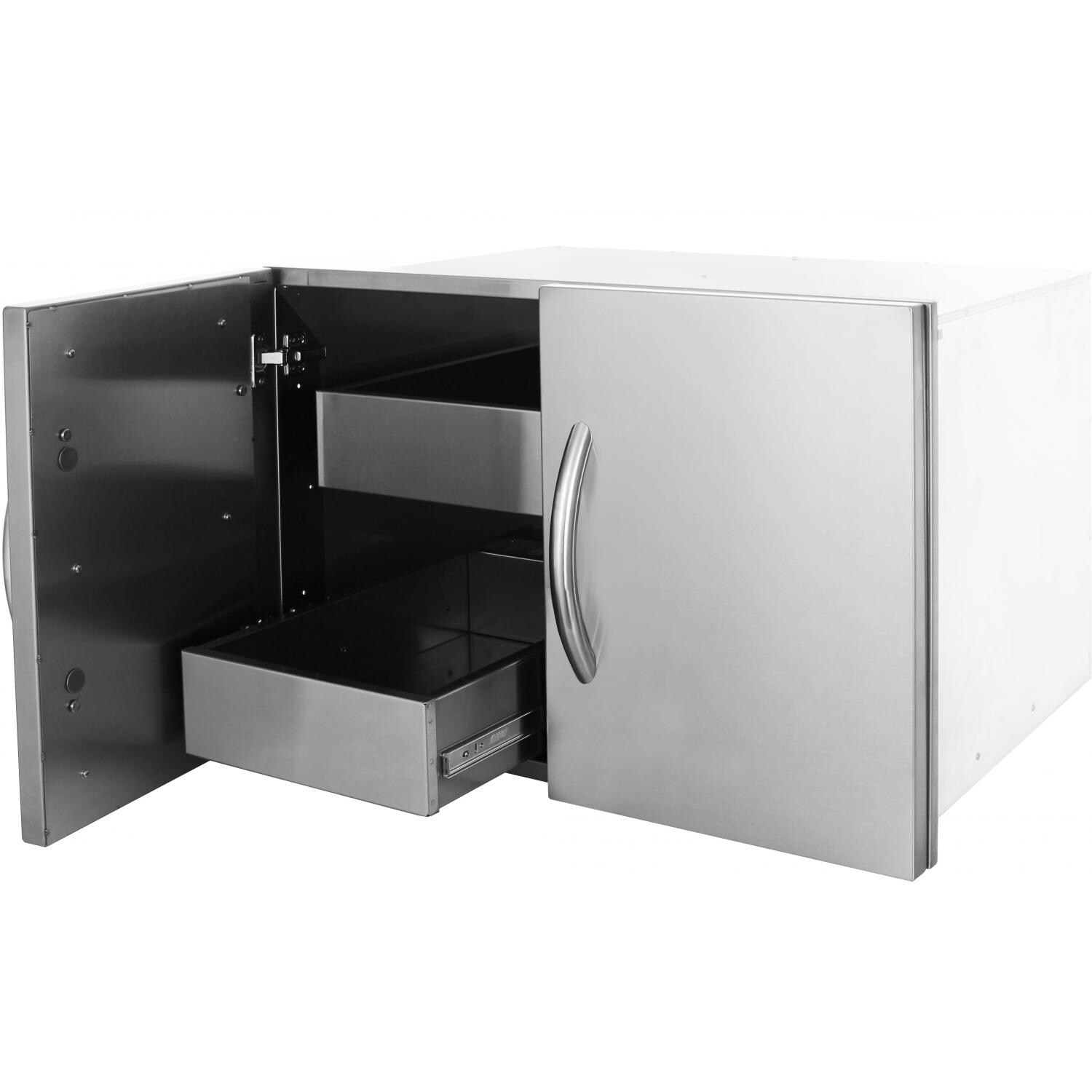 Cal Flame 30-Inch Enclosed Cabinet With Drawers And Roll-Out Propane Tank Storage - Double Drawer thumbnail