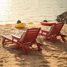 Pawleys Island Durawood 2 Piece Patio Chaise Lounge Set - Red