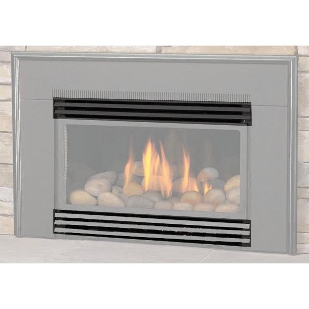 Napoleon Upper / Lower Fireplace Louvres - Black / Brushed Stainless Steel - GI-1LSS
