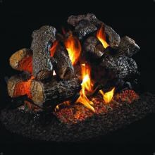 Peterson Real Fyre 30-Inch Charred Royal English Oak Outdoor See-Thru Gas Log Set With Vented Natural Gas Stainless G45 Burner
