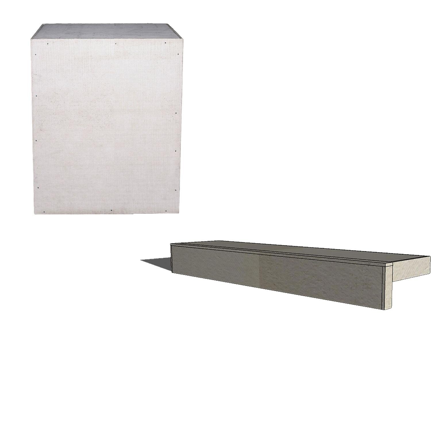 Universal 30 Inch Outdoor Kitchen Filler Cabinet - ADA And Universal 30 Inch Ready To Finish Overhang Raised Bar