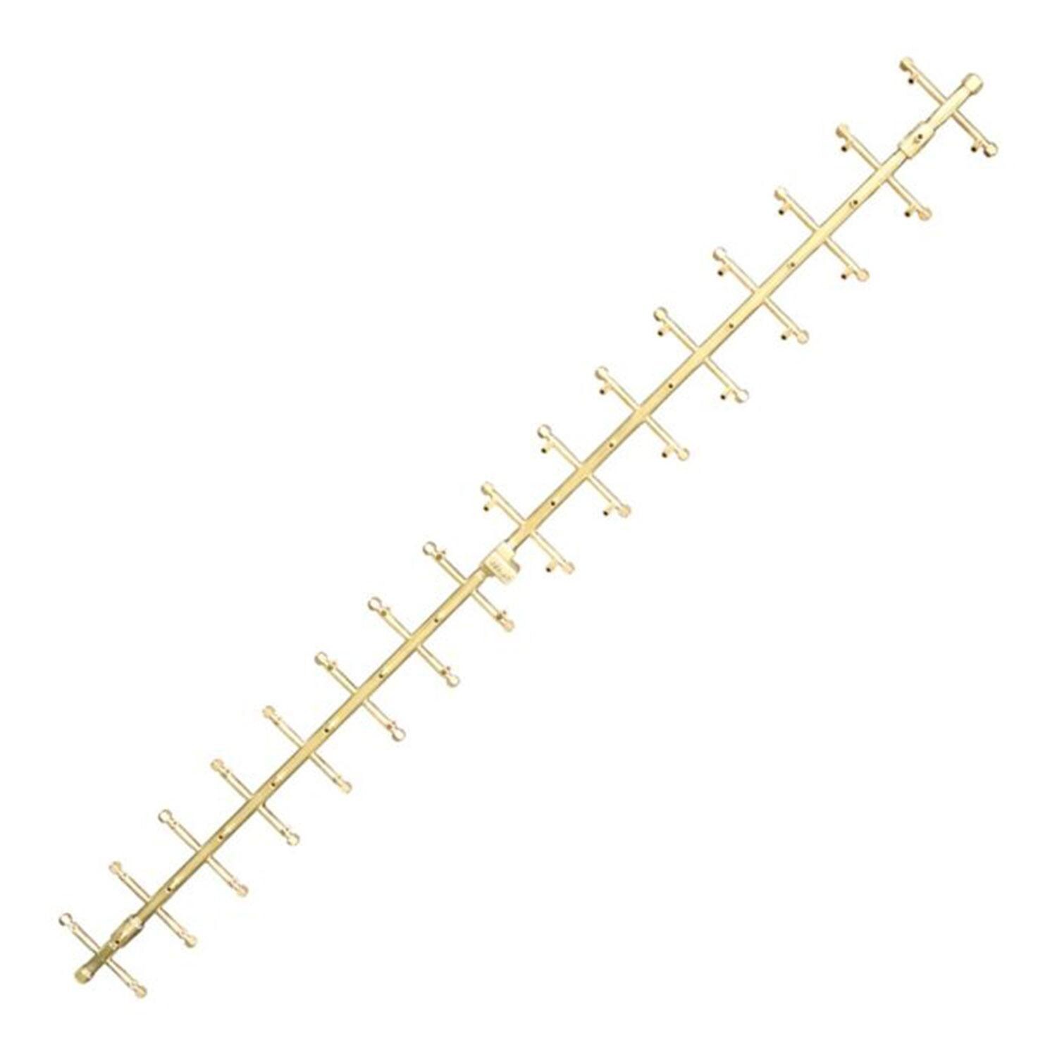 Warming Trends 71 3/4 X 7 Tree-Style Brass Natural Gas/Propane Burner & Double Flex Line Kit - White Background thumbnail