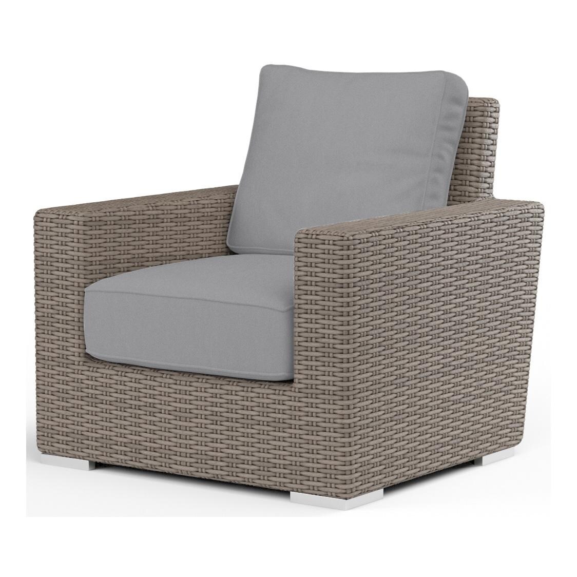 Coronado Wicker Club Chair in Driftwood/Canvas Granite by Sunset West