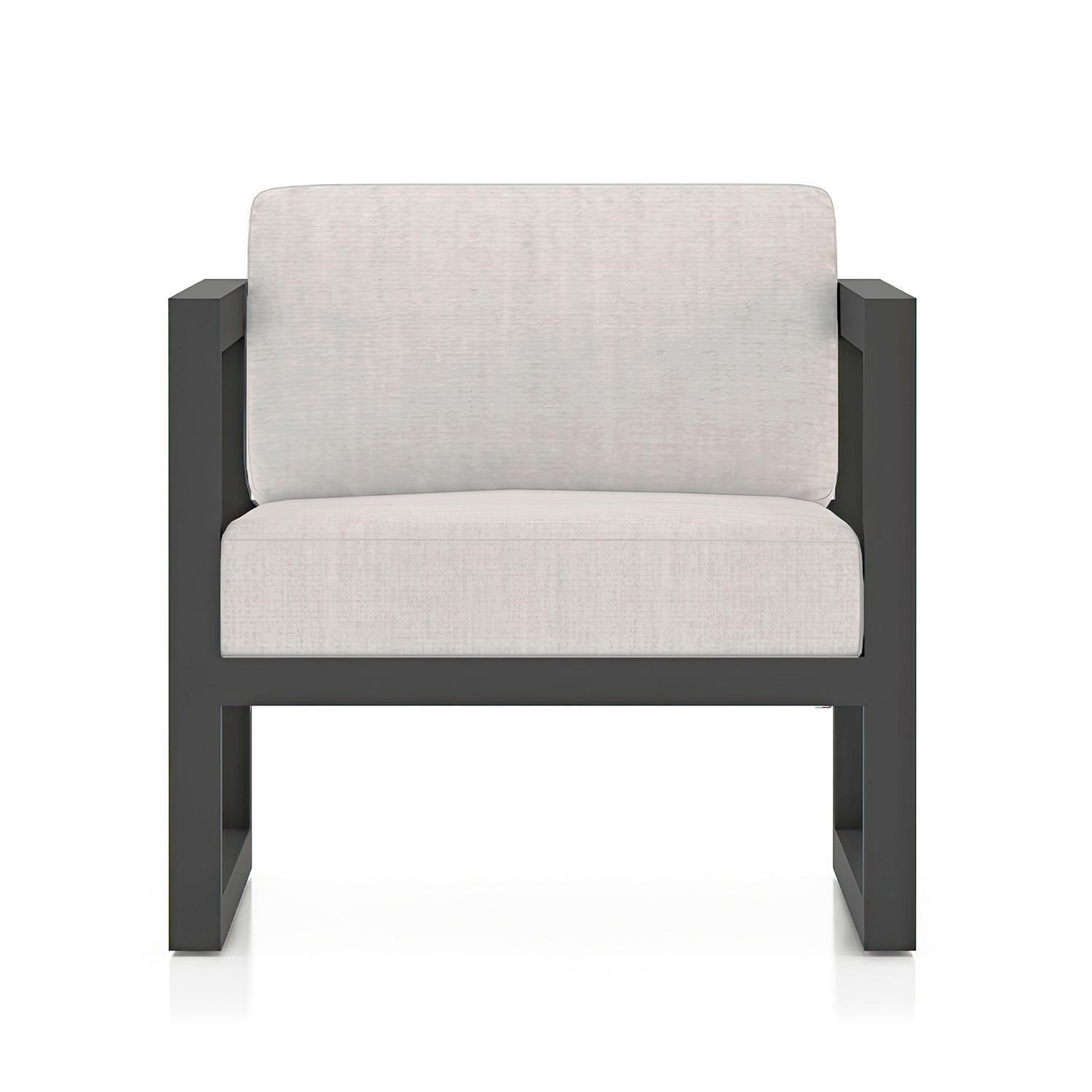 Misty Cove 4 Piece Seating Set in Slate w/Chat Table & Cast Silver Cushions by Lakeview - Club Chair - White Background thumbnail