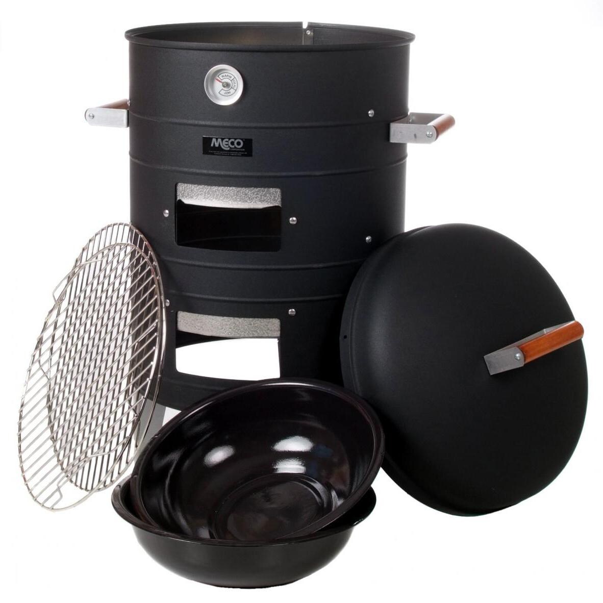 Meco Charcoal Water Vertical BBQ Meat Smoker - Black - Included Accessories thumbnail